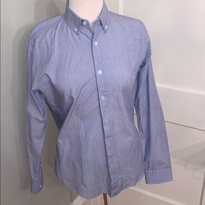 Steel & Jelly Button Down Shirt Light Blue Red M